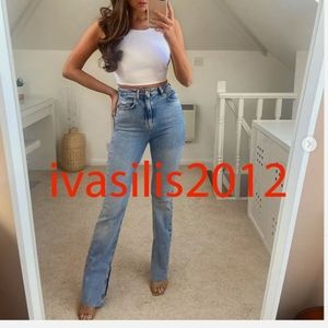 Zara Split Hem High Rise Jeans 6